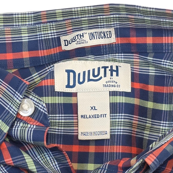 Duluth‎ Trading Plaid Cotton Shirt XL Relaxed Fit Outdoor Casual Workwear - Picture 5 of 8